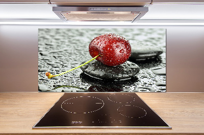 Spatscherm keuken Kersenboom in de regen