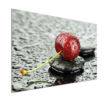 Spatscherm keuken Kersenboom in de regen