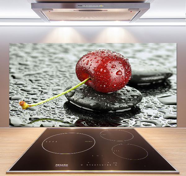 Spatscherm keuken Kersenboom in de regen