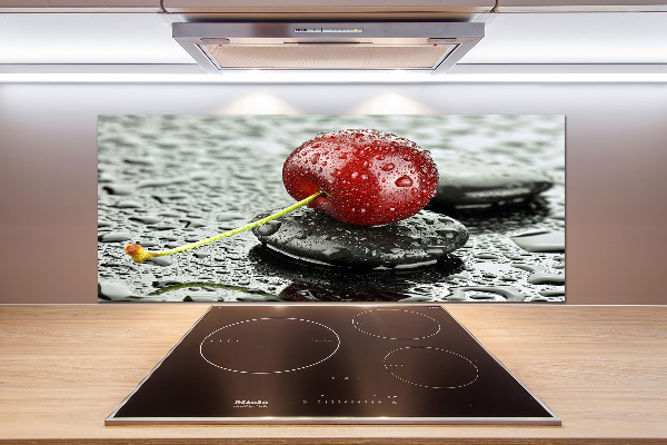 Spatscherm keuken Kersenboom in de regen