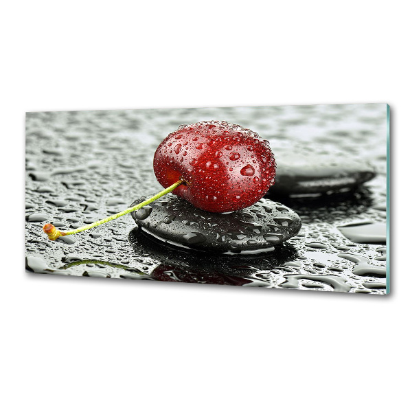 Spatscherm keuken Kersenboom in de regen