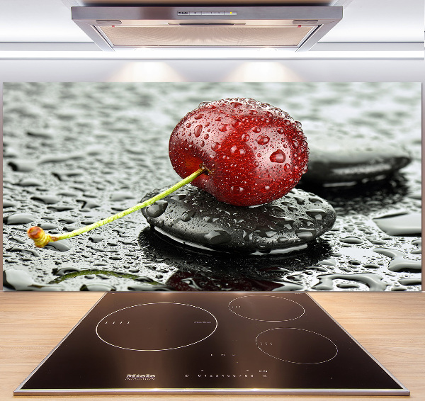 Spatscherm keuken Kersenboom in de regen