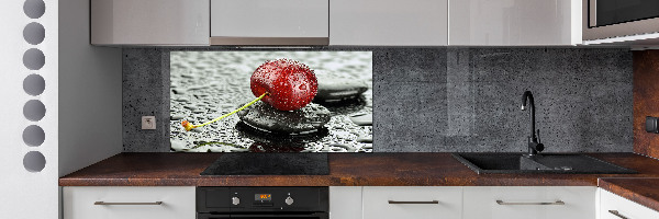 Spatscherm keuken Kersenboom in de regen