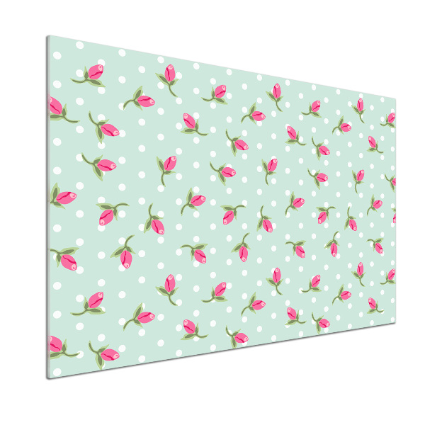 Achterwand keuken Rozenpatroon