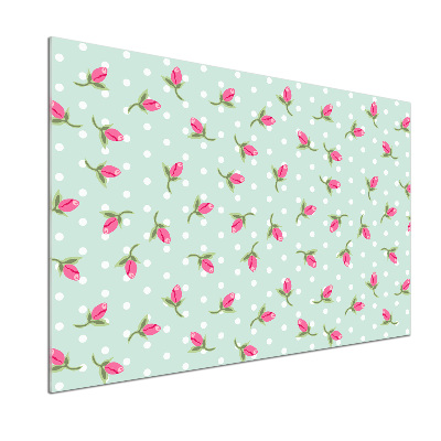 Achterwand keuken Rozenpatroon