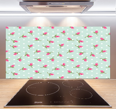 Achterwand keuken Rozenpatroon