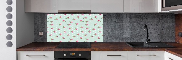 Achterwand keuken Rozenpatroon