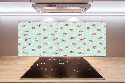 Achterwand keuken Rozenpatroon