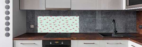 Achterwand keuken Rozenpatroon