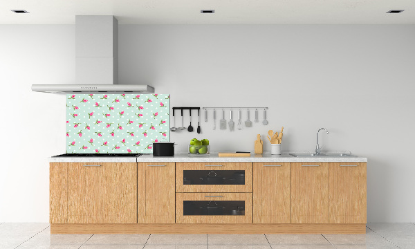 Achterwand keuken Rozenpatroon