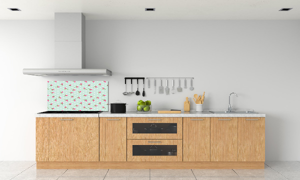 Achterwand keuken Rozenpatroon