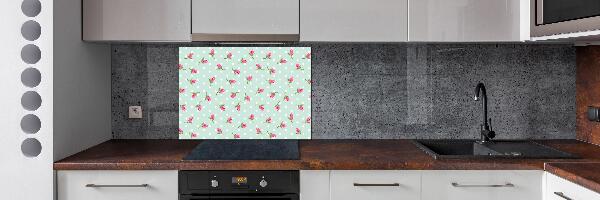 Achterwand keuken Rozenpatroon