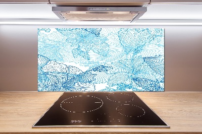 Spatscherm keuken Hawaiiaanse bloemen