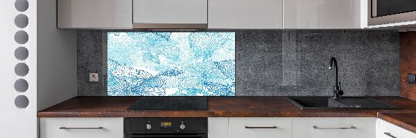 Spatscherm keuken Hawaiiaanse bloemen