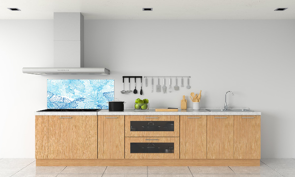 Spatscherm keuken Hawaiiaanse bloemen
