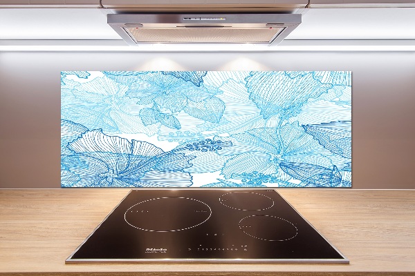 Spatscherm keuken Hawaiiaanse bloemen