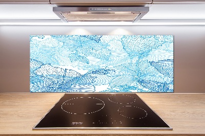 Spatscherm keuken Hawaiiaanse bloemen
