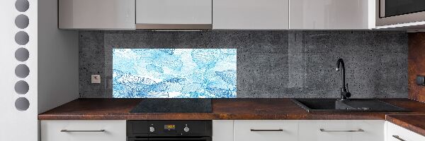 Spatscherm keuken Hawaiiaanse bloemen
