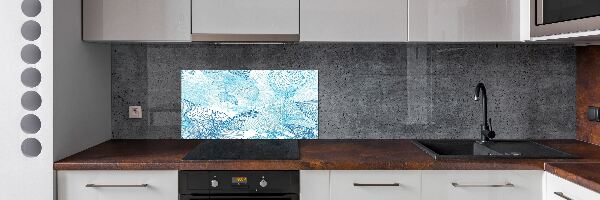 Spatscherm keuken Hawaiiaanse bloemen