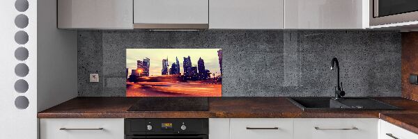 Spatscherm keuken Shanghai 's nachts