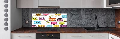Achterwand keuken Kleurrijke uilen