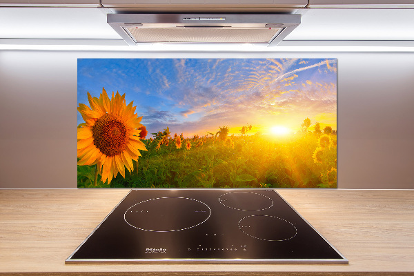 Spatplaat keuken Een veld met zonnebloemen
