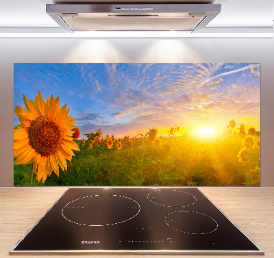 Spatplaat keuken Een veld met zonnebloemen
