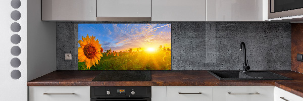 Spatplaat keuken Een veld met zonnebloemen