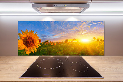 Spatplaat keuken Een veld met zonnebloemen