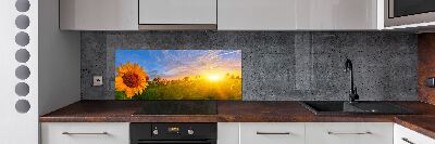 Spatplaat keuken Een veld met zonnebloemen