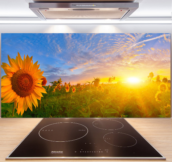 Spatplaat keuken Een veld met zonnebloemen