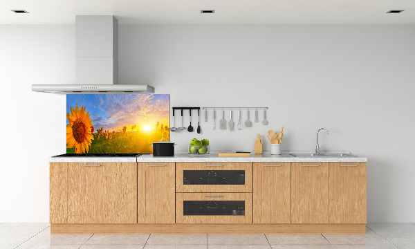 Spatplaat keuken Een veld met zonnebloemen