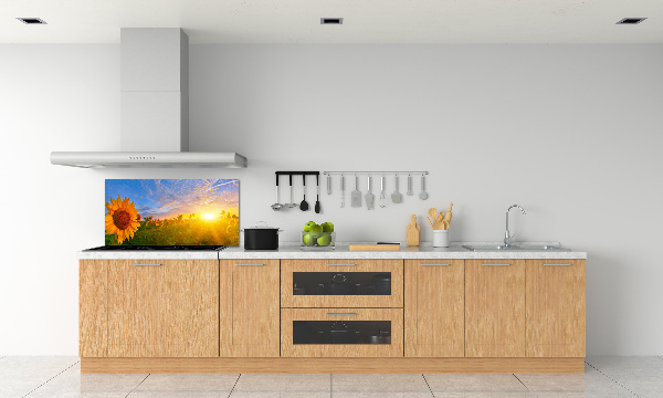 Spatplaat keuken Een veld met zonnebloemen