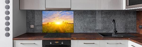 Spatplaat keuken Een veld met zonnebloemen