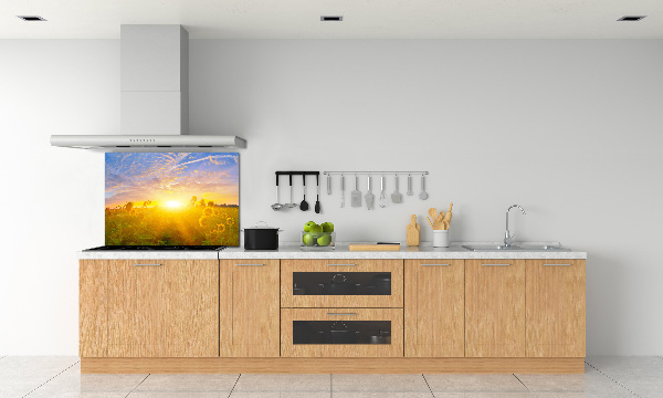 Spatplaat keuken Een veld met zonnebloemen