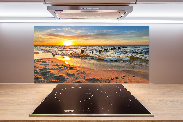Glazen achterwand keuken Zonsondergangstrand