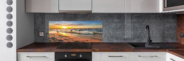 Glazen achterwand keuken Zonsondergangstrand