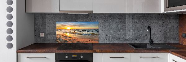 Glazen achterwand keuken Zonsondergangstrand