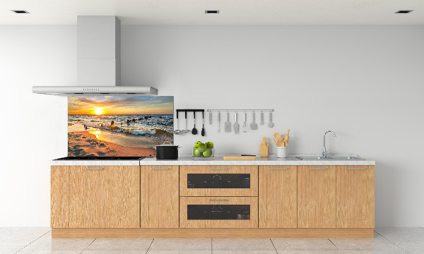 Glazen achterwand keuken Zonsondergangstrand