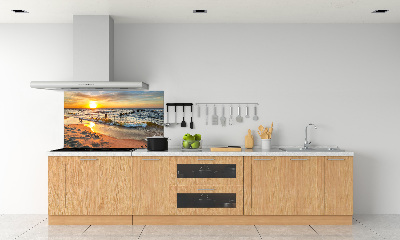 Glazen achterwand keuken Zonsondergangstrand