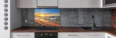 Glazen achterwand keuken Zonsondergangstrand