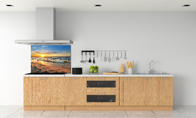 Glazen achterwand keuken Zonsondergangstrand
