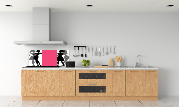 Glazen achterwand keuken Silhouetten van vrouwen