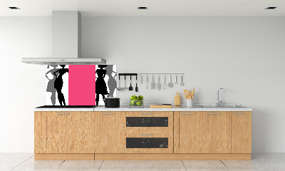 Glazen achterwand keuken Silhouetten van vrouwen