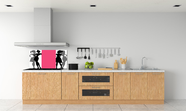 Glazen achterwand keuken Silhouetten van vrouwen