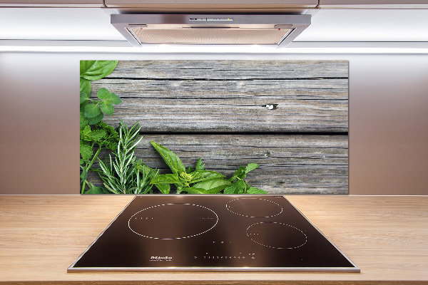 Keuken achterwand Houten kruidenachtergrond