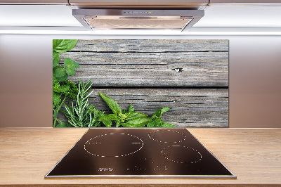 Keuken achterwand Houten kruidenachtergrond