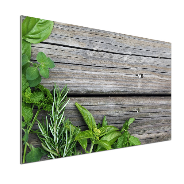 Keuken achterwand Houten kruidenachtergrond