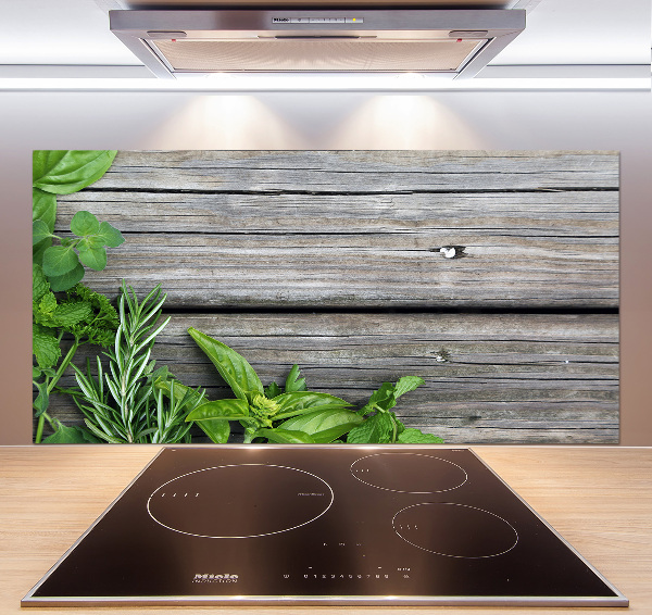 Keuken achterwand Houten kruidenachtergrond