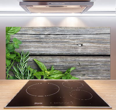 Keuken achterwand Houten kruidenachtergrond